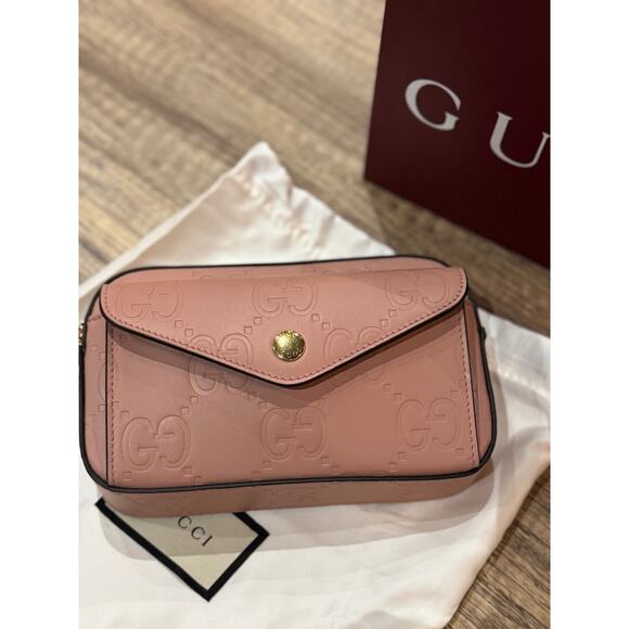 Gucci GG Super Mini Shoulder Bag Pink Leather with Chain Strap Brand BNIB - Picture 5 of 13